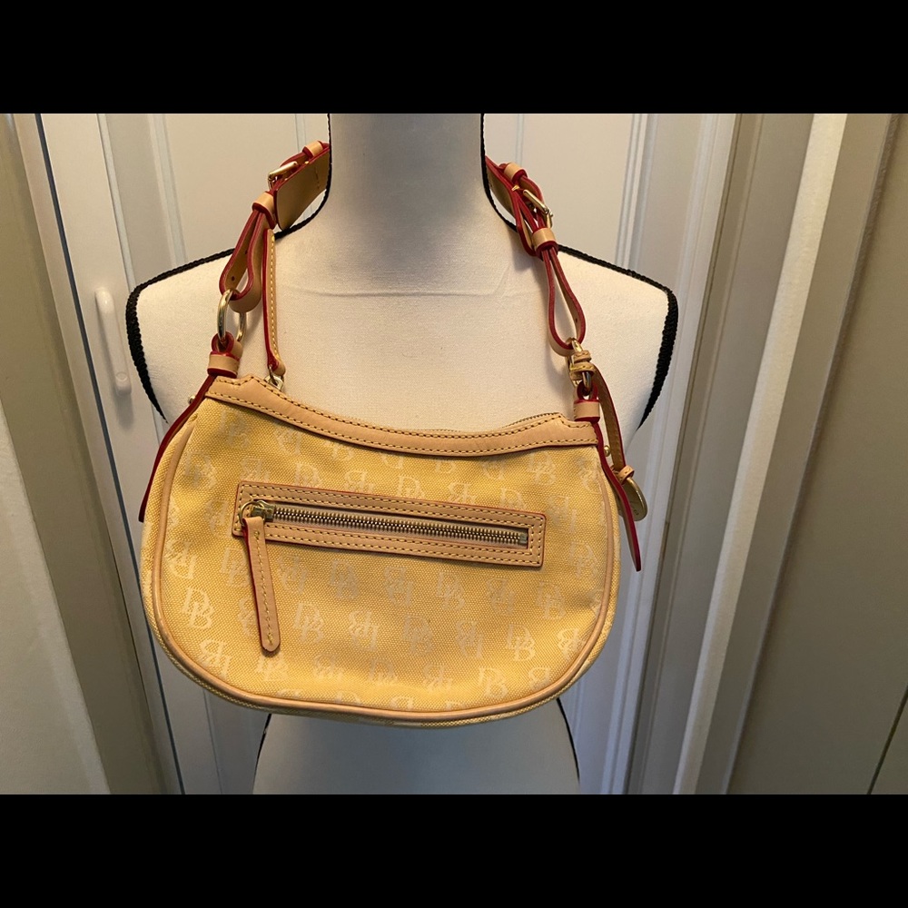 Dooney and Burke Fabric Signature Small Hobo Handbag - Picture 2 of 7